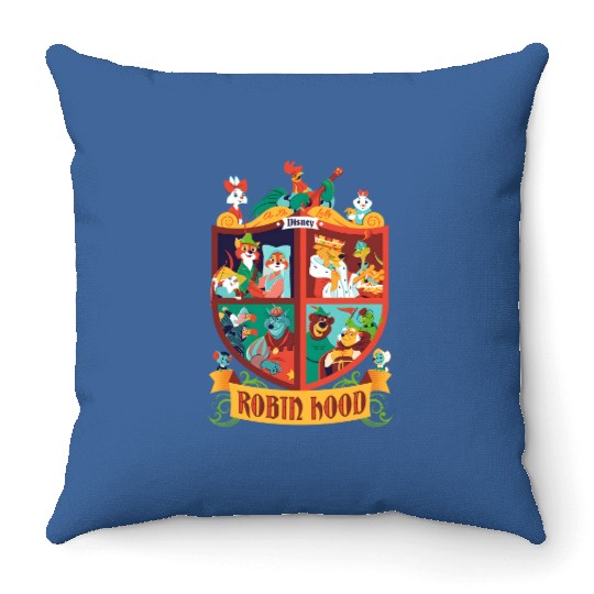Vintage Disney Robin Hood Throw Pillows, Animal Kingdom Family Matching Throw Pillows