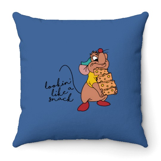 Disney Cinde Princess Funny Gus Lookin' Like A Snack Throw Pillows, Magic Kingdom WDW Unisex Throw Pillows