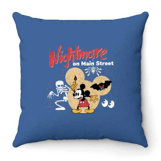 Nightmare on main street Disney Throw Pillows, Mickey Halloween Throw Pillows
