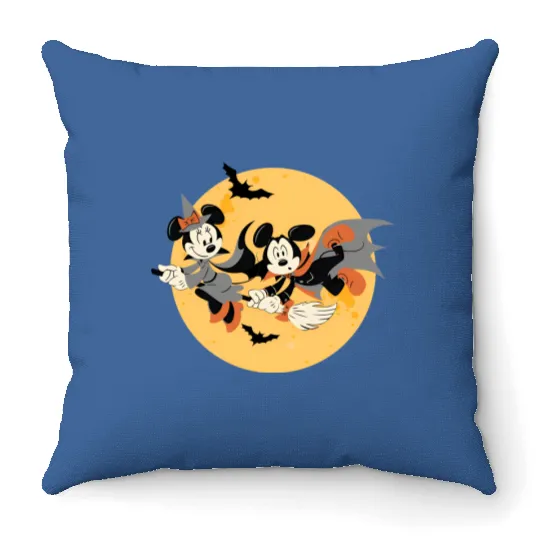Happy Halloween Moon Disney Vampire Mickey Throw Pillows