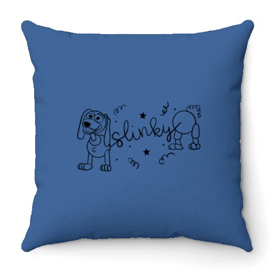 Cute Slinky Dog Disney Throw Pillows, Disney Throw Pillows, Mickey Ears Slinky Dog Throw Pillows