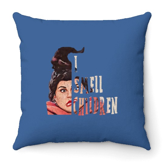 Retro Mary Sanderson Quote I Smell Throw Pillows, Hocus Pocus Throw Pillows, Disney Witch Throw Pillows