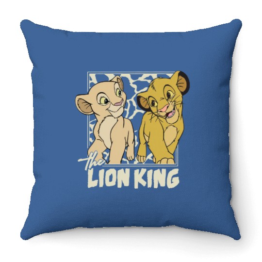 Disney Lion King Simba And Young Nala Hakuna Matata Retro Throw Pillows