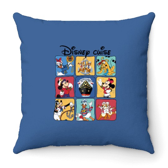 Disney Cruise Throw Pillows, Disney Family Matching Cruise Throw Pillows, Disney Cruise Vacation Throw Pillows