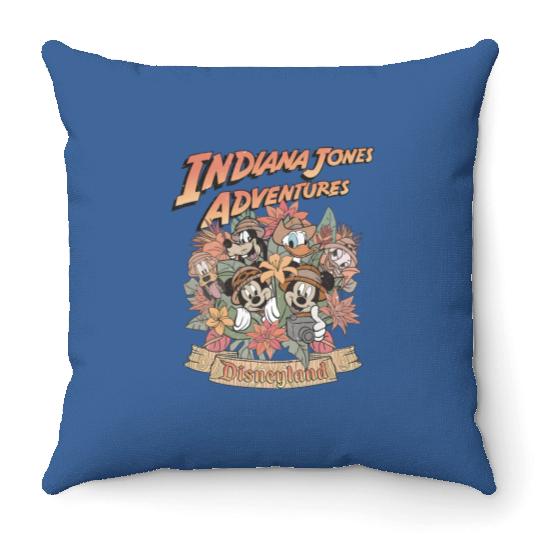 Retro Disney Indiana Jones Throw Pillows,  Indiana Jones Adventure Throw Pillows, Floral Mickey Safari Throw Pillows, Animal Kingdom Throw Pillows