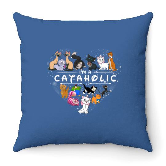 Disney Cataholic Throw Pillows, Cat Mom Who Loves Disney, Disney Inspired