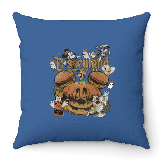Retro Disneyland Halloween 2 Side Throw Pillows, Disneyworld Halloween Throw Pillows