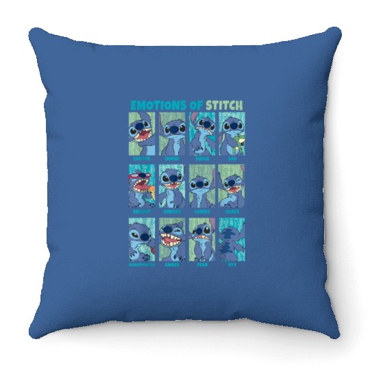 Disney Lilo Stitch Emotions Of Stitch Panels Throw Pillows