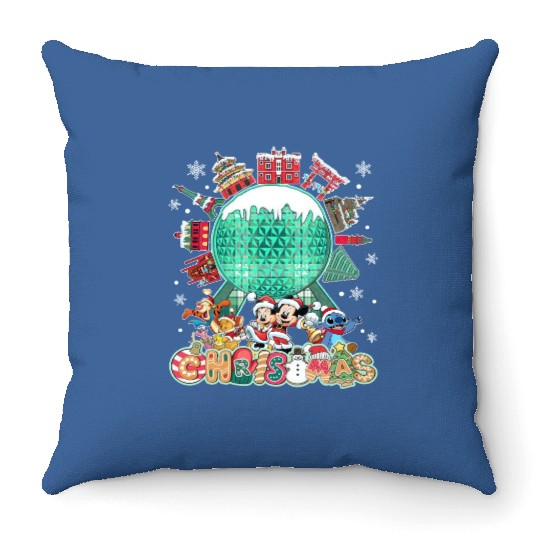Disney Christmas Throw Pillows, Disney Epcot Christmas Shir