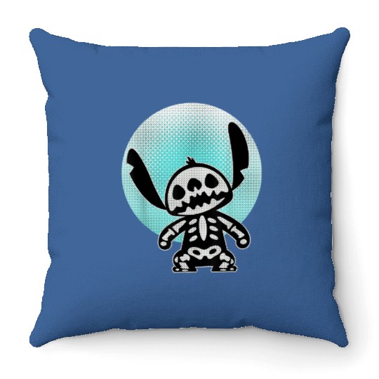 Disney Stitch Skeleton Halftone Throw Pillows