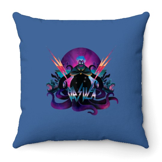 Disney Villains Ursula 90s Rock Band Neon Tank T Throw Pillows