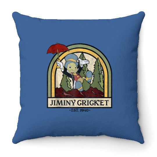 Disney Pinocchio Jiminy Cricket Established 1940 Throw Pillows