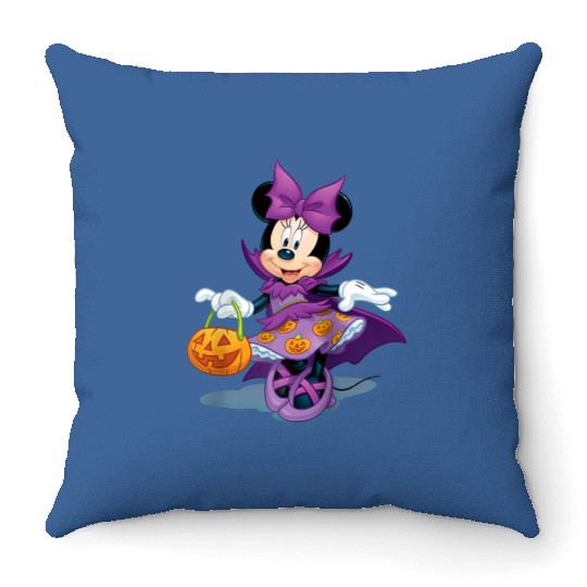 Disney Halloween Minnie Mouse Raglan Baseball Te Throw Pillows