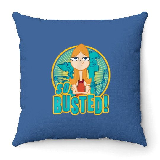 Discover Disney Phineas And Ferb So Busted Poster Throw Pillows