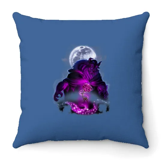 Discover Disney Beauty And The Beast Purple Hue Moonlit P Throw Pillows
