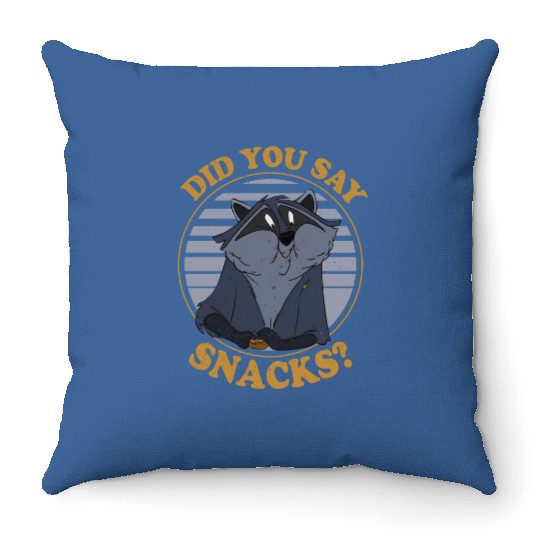 Vintage Disney Pocahontas Meeko Raccoon Did You Say Snacks Throw Pillows