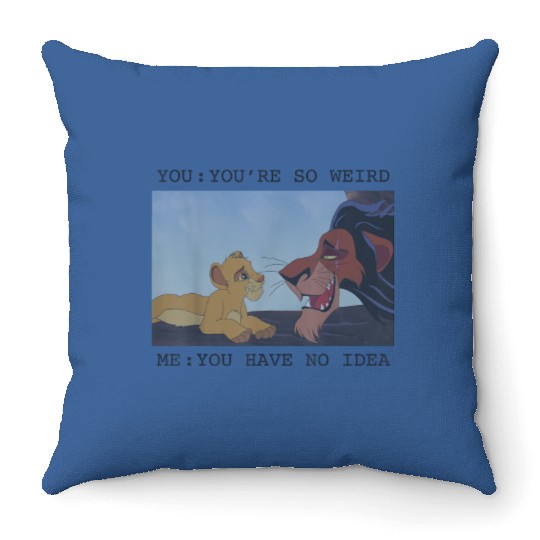 Disney The Lion King Simba Scar Youre So Weird M Throw Pillows