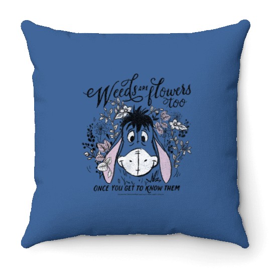 Disney Winnie The Pooh Eeyore Weeds Are Flowers Throw Pillows