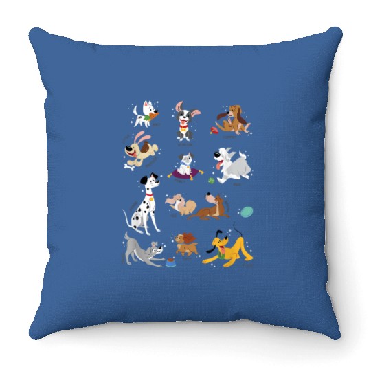 Disney Pets Movie Dogs Group Jumble Throw Pillows