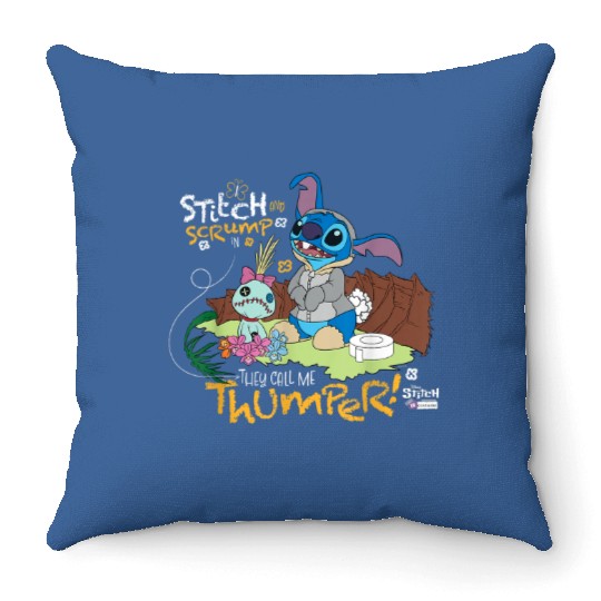 Disney 100 Stitch in Costume Bambi They Call Me Throw Pillows