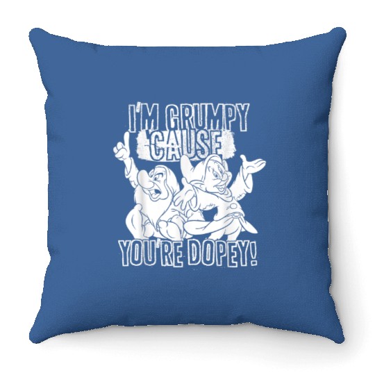 Disney Snow White Grumpy Cause Youre Dopey Graph Throw Pillows