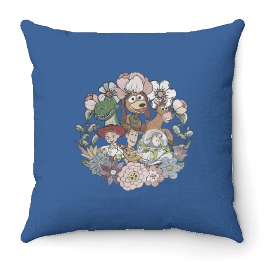 Disney Toy Story Throw Pillows, Vintage Floral Toy Story Throw Pillows
