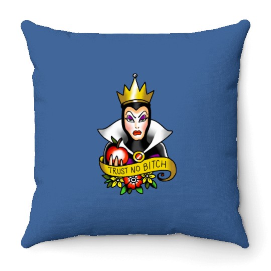 The Evil Trust No Bitch , Snow White Disney Tee Throw Pillows