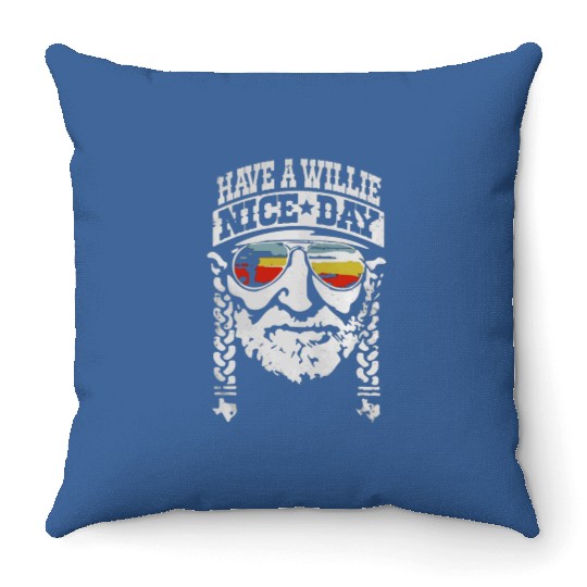 Have A Willie Nice Day Tank s Womens Vintage Country Music Sleeveless T  Summer Cute Letter Graphic Tee Vest Throw Pillows