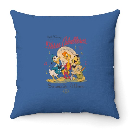 Discover disney he hree caballeros donald duck vinage disressed shir Throw Pillows