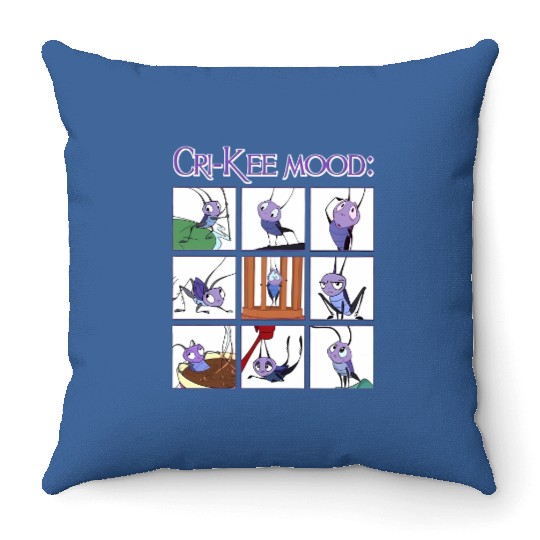 Disney Mulan Cri Kee Mood Emotion Of Cri-Kee Cute Face Throw Pillows Birthday Throw Pillows