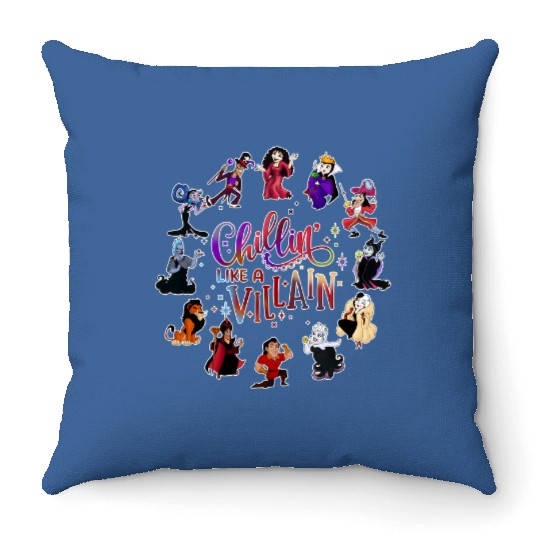 Discover Disney Villains Chillin Like A Villain Halloween Throw Pillows