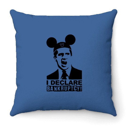 I Declare Bankruptcy Disney Throw Pillows, Funny Disney Throw Pillows, Men's Disney Throw Pillows, The Office Mickey Throw Pillows
