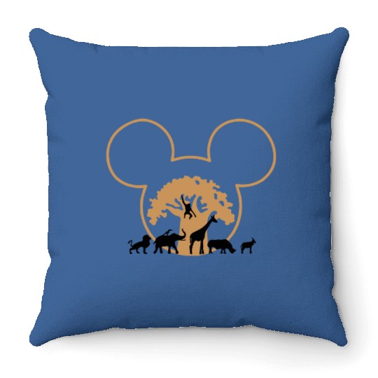 Disney Animal Kingdom Mickey Ears Throw Pillows, Retro Mickey Safari Throw Pillows, Mickey and Friends Throw Pillows, Disney Family Trip 2023 Throw Pillows