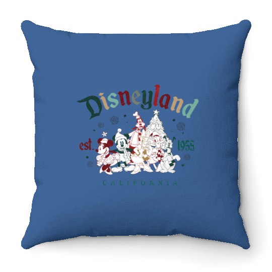 Discover Disneyland Christmas Throw Pillows, Vintage Disneyland Christmas Throw Pillows