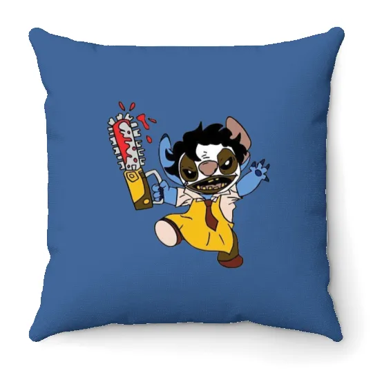 Funny Stitch ,Disney Halloween , Retro Horror Halloween , Horror Movie Character Sh Throw Pillows