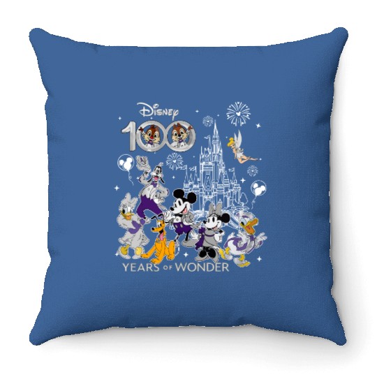 Disney 100 Years of Wonder Throw Pillows, Disneyland 100th Anniversary Throw Pillows