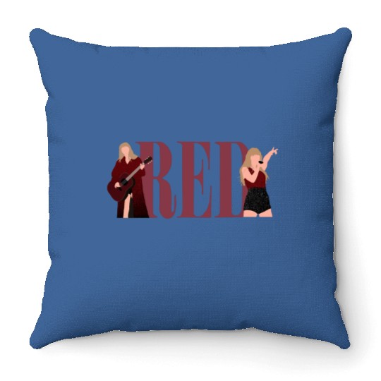 TaylorSwift Red eras tour art Throw Pillows