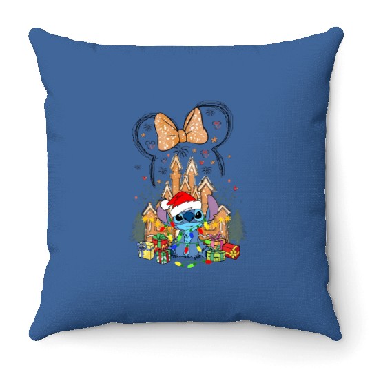 Disney Stitch Christmas Throw Pillows, Disney Stitch Santa Throw Pillows