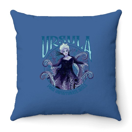 Disney The Little Mermaid Ursula Poor Unfortunate Souls Logo Throw Pillows
