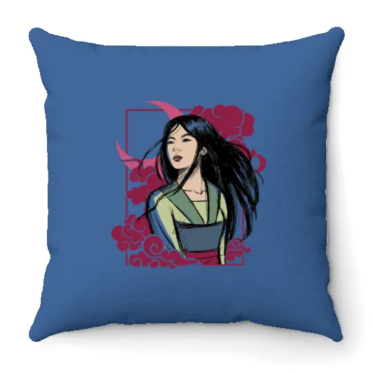 Disney Mulan Moon Portrait Front And Back Throw Pillows