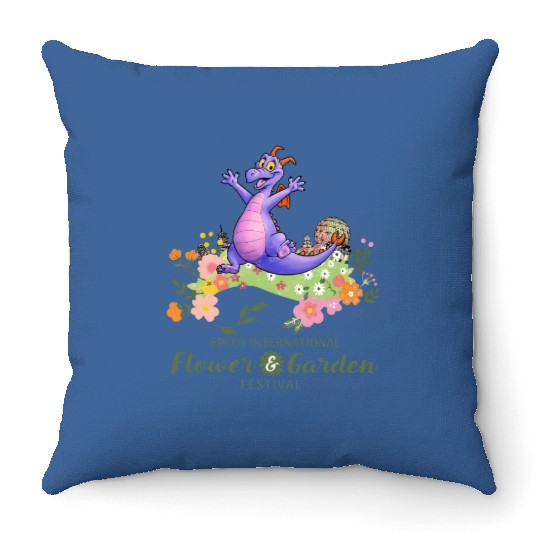 Vintage Disney Epcot Figment Color Throw Pillows