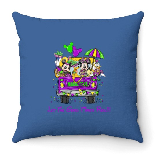 Let The Good Times Roll Disney Mardi Gras 2023 Throw Pillows, Disney Mardi Gras Throw Pillows