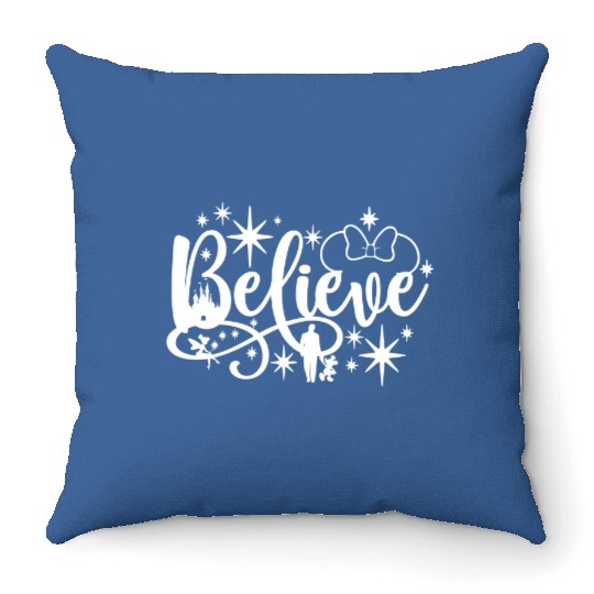Believe Throw Pillows, Disney Throw Pillows, Minnie mouse, Disney gift, Believe Throw Pillows