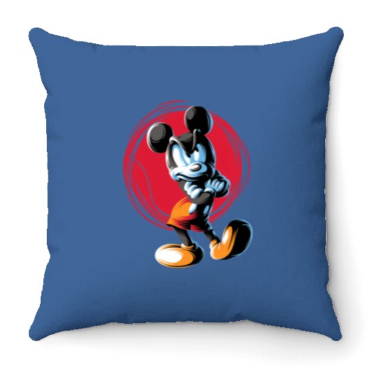 Retro Disney Mickey Angry Throw Pillows, Disney Mickeyu Mouse Throw Pillows