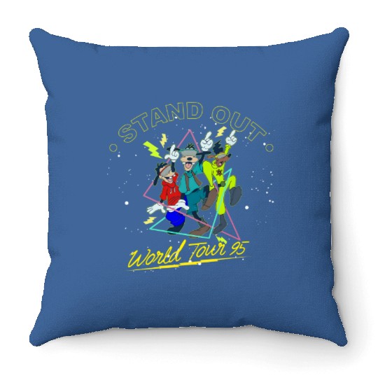 Disney Powerline  Color Throw Pillows, Vintage Disney Goofy Powerline Throw Pillows