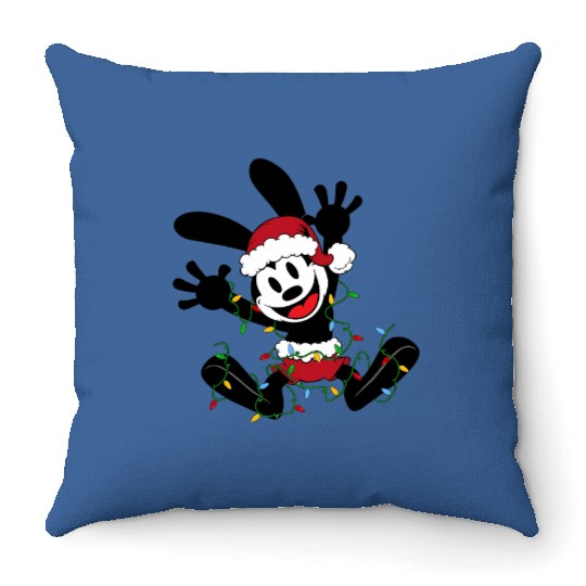 Disney Epic Mickey Oswald The Lucky Rabbit Christmas Lights Throw Pillows