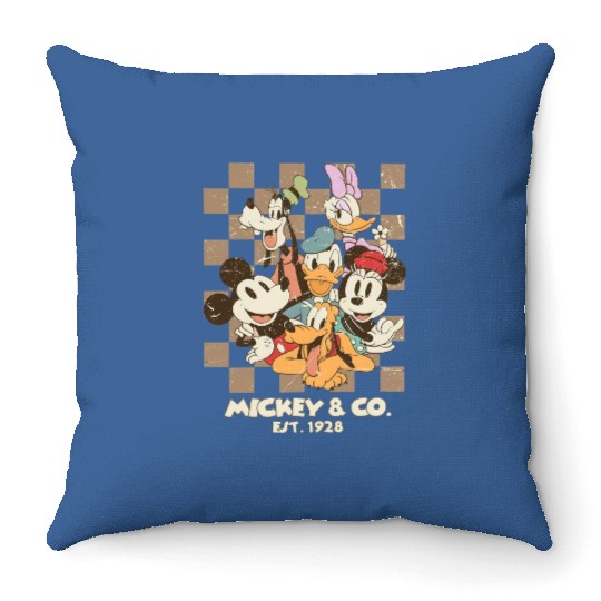 Vintage Mickey And Co 1928 Throw Pillows, Disneyland family