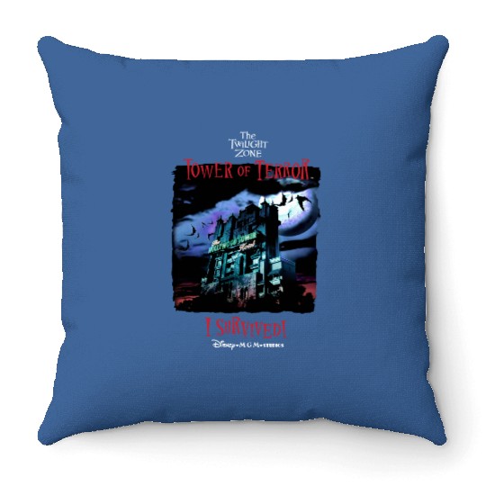 Tower of Terror I Survived!  Throw Pillows, The Twilight Zone Throw Pillows, Disney Throw Pillows