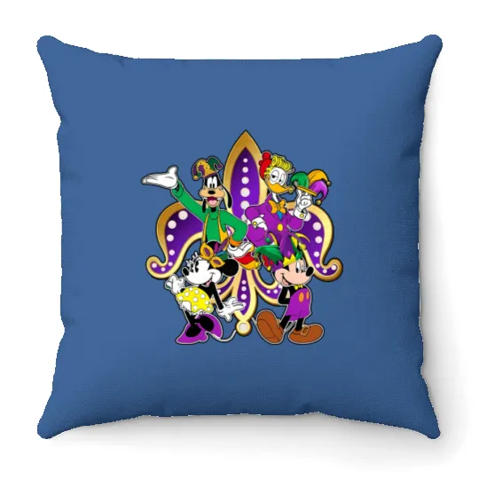 Disney Family Mardi Gras Throw Pillows, Funny Saints New Orleans Throw Pillows