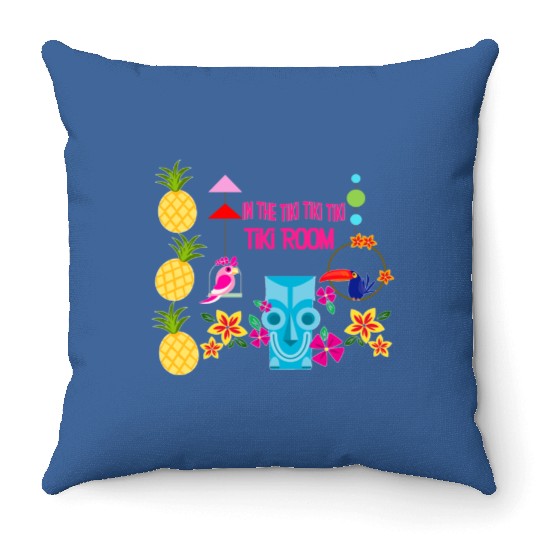 In the Tiki room - Enchanted Tiki Room Disney World - Throw Pillows